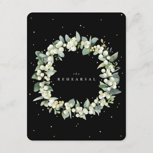 Black Snowberry + Eucalyptus bruiloft repetitie Informatiekaartje (Achterkant)