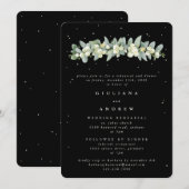 Black Snowberry + Eucalyptus bruiloft repetitie Kaart (Voorkant / Achterkant)