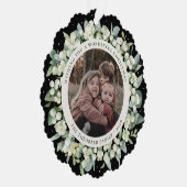 Black Snowberry+Eucalyptus Christmas Wreath Photo  Ornament Kaart (Rechts)