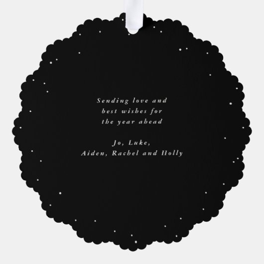 Black Snowberry+Eucalyptus Christmas Wreath Photo  Ornament Kaart (Achterkant)