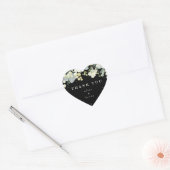 Black Snowberry+Eucalyptus Kerstmis Dank je Hart Sticker (Envelop)