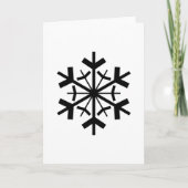 Black Snowflake Feestdagen Kaart (Voorkant)