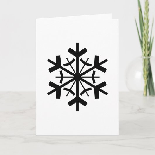 Black Snowflake Feestdagen Kaart (Voorkant)