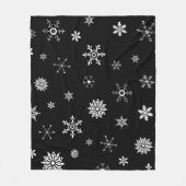 Black Snowflake Fleece Deken (Voorkant)