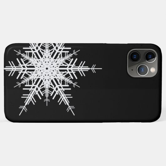 Black Snowflake iPhone Case (Achterkant (horizontaal))