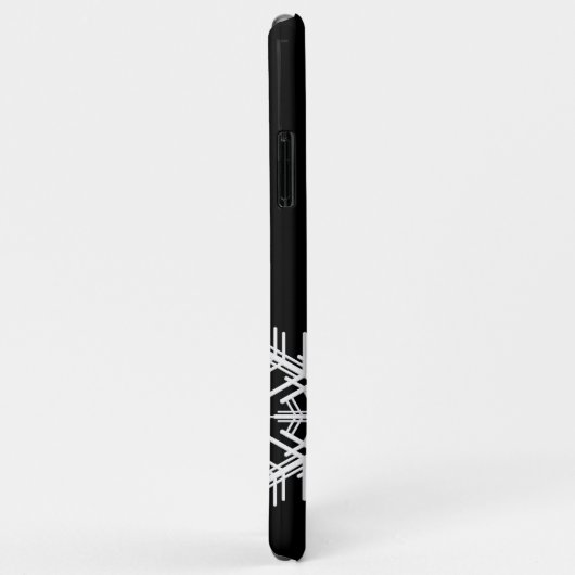 Black Snowflake iPhone Case (Achterkant/rechts)