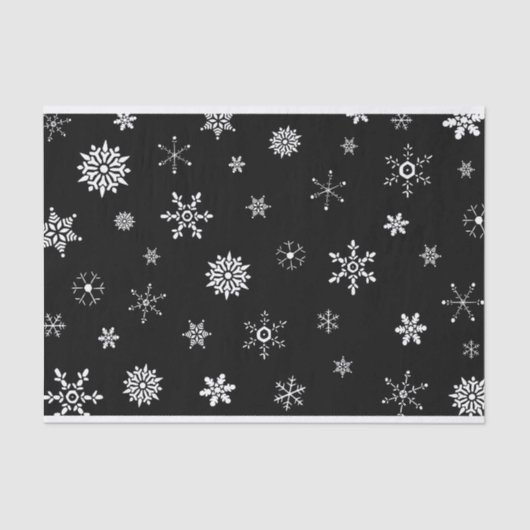 Black Snowflake Tissuepapier (Voorkant)