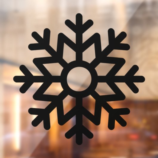 Black Snowflake Window Cling Raamsticker (Vel 2)