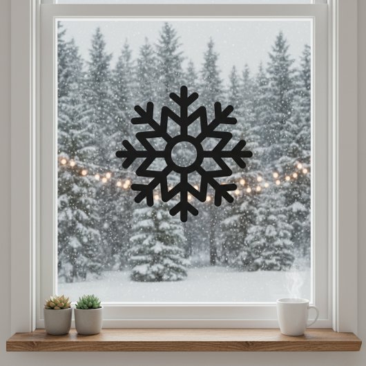 Black Snowflake Window Cling Raamsticker