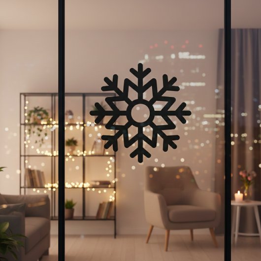 Black Snowflake Window Cling Raamsticker