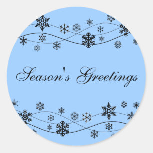 Black Snowflakes Holiday Stickers