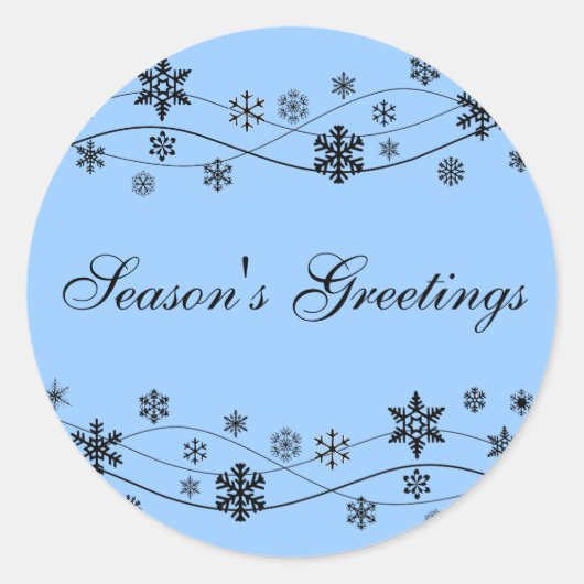 Black Snowflakes Holiday Stickers (Voorkant)