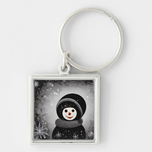 Black Snowsuit Snowman Sleutelhanger (Voorkant)