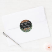 Black Snowy Wood & Forest DOEN NOG STEEDS Jubileum Ronde Sticker (Envelop)