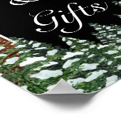 Black Snowy Wood & Forest Kaarten Gifts Wedding Poster (Hoek)