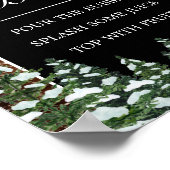 Black Snowy Wood & Forest Mimosa Bar Weddenschap Poster (Hoek)