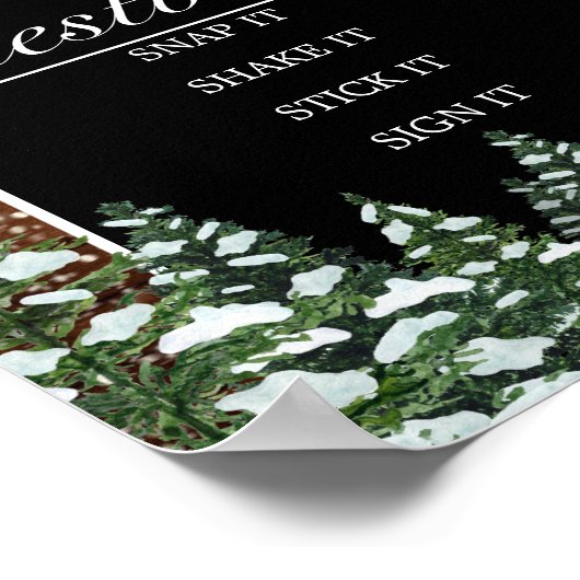 Black Snowy Wood & Forest Photo Book Weduwen Sign Poster (Hoek)