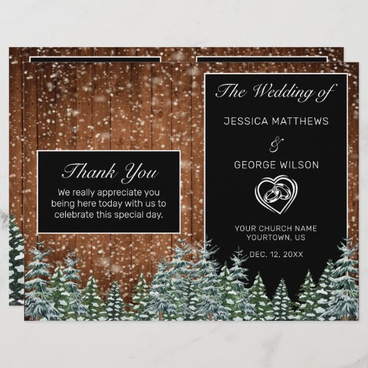 Black Snowy Wood & Forest Pine (Voorkant / Achterkant)