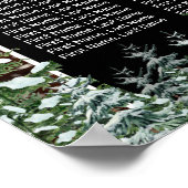 Black Snowy Wood Forest Seating Chart 16 Tables Poster (Hoek)