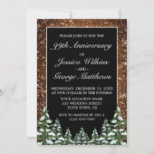 Black Snowy Wood & Forest Wedding Jubileum Kaart (Voorkant)