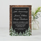 Black Snowy Wood & Forest Wedding Jubileum Kaart (Staand voorkant)