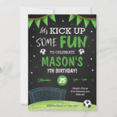 Black Soccer verjaardagsfeestje uitnodiging (Voorkant)