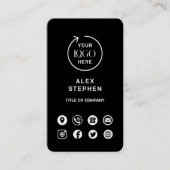 Black Social Media Modern Logo Visitekaartje (Voorkant)