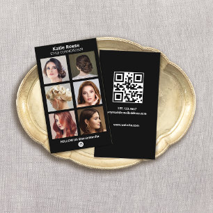 Black Social Media Photo Grid Card - Instagram Visitekaartje