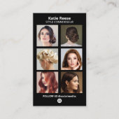 Black Social Media Photo Grid Card - Instagram Visitekaartje (Voorkant)