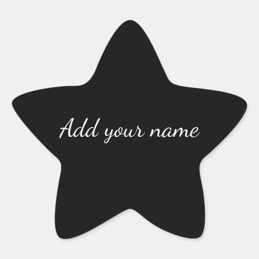 Black solid add name text message here throw pillo ster sticker (Voorkant)