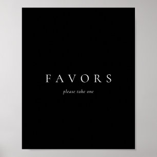 Black Solid Simple Minimalist Wedstrijders Poster
