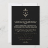 Black Sophisticate Flourish Chic Golden Initialen Save The Date (Achterkant)