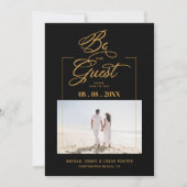 Black Sophisticated Minimal Photo Elegant Script Save The Date (Voorkant)