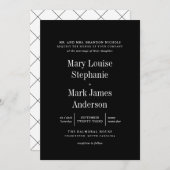 Black Sophisticated Typography Wedding Invitation Kaart (Voorkant / Achterkant)
