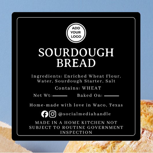 Black Sourdough Ingredient Cottage Law Sticker