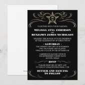 Black Southern Style Wedding-uitnodigingen Kaart (Voorkant / Achterkant)