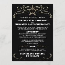 Black Southern Style Wedding-uitnodigingen Kaart