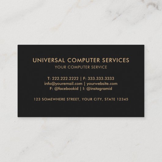  Black Space Cosmos Professional Visitekaartje (Achterkant)