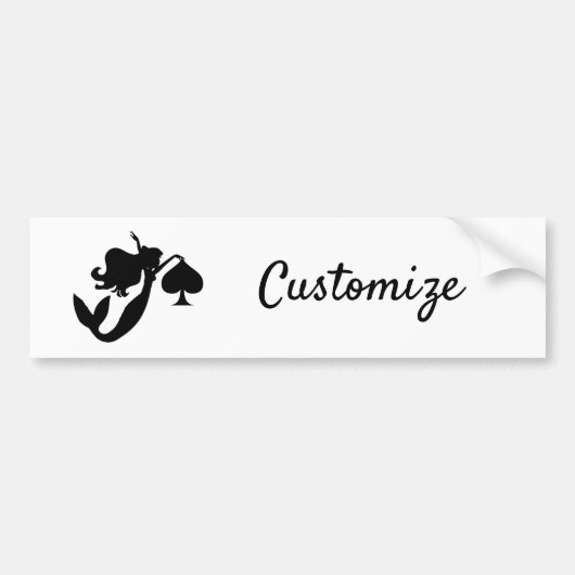 Black Spade Mermaid Silhouette Thunder_Cove Bumpersticker (Voorkant)