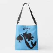Black Spade Mermaid Silhouette Thunder_Cove Crossbody Tas (Achterkant)