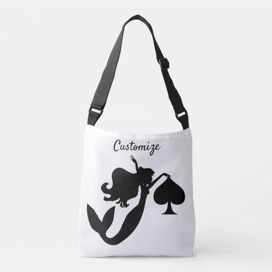 Black Spade Mermaid Silhouette Thunder_Cove Crossbody Tas (Voorkant)