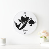 Black Spade Mermaid Silhouette Thunder_Cove Grote Klok (Huis)