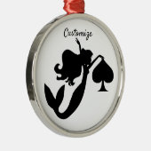 Black Spade Mermaid Silhouette Thunder_Cove Metalen Ornament (Rechts)