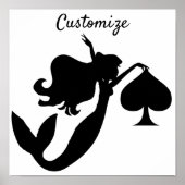 Black Spade Mermaid Silhouette Thunder_Cove Poster (Voorkant)
