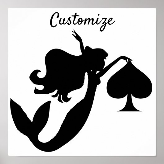 Black Spade Mermaid Silhouette Thunder_Cove Poster (Voorkant)