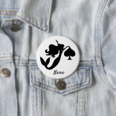 Black Spade Mermaid Silhouette Thunder_Cove Ronde Button 7,6 Cm (In situ)