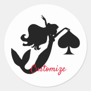 Black Spade Mermaid Silhouette Thunder_Cove Ronde Sticker