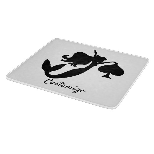 Black Spade Mermaid Silhouette Thunder_Cove Snijplank (Hoek)