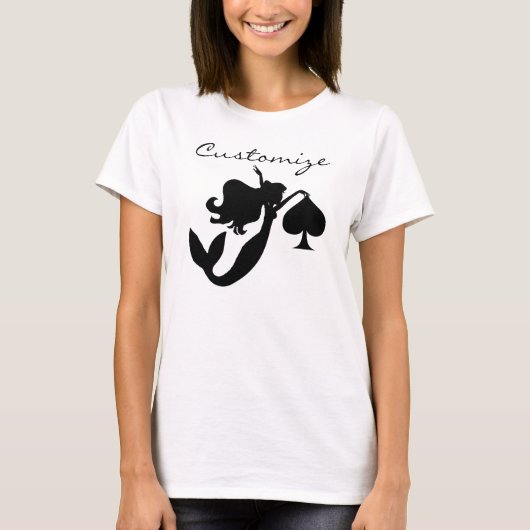 Black Spade Mermaid Silhouette Thunder_Cove  T-shirt (Voorkant)