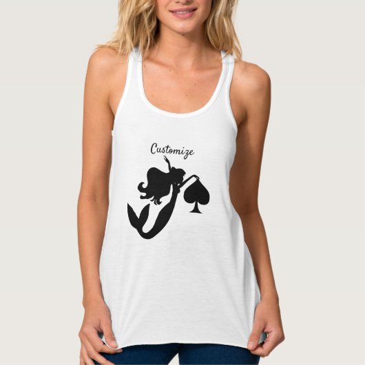 Black Spade Mermaid Silhouette Thunder_Cove  Tanktop (Voorkant)